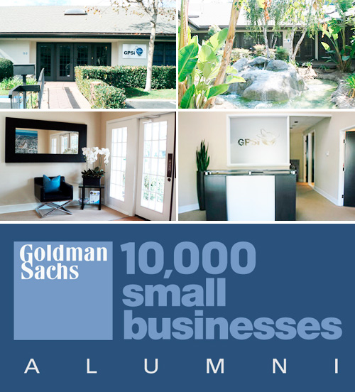 exterior and interior photo of GPSi building and Goldman Sachs 10,000 small business alumni 
